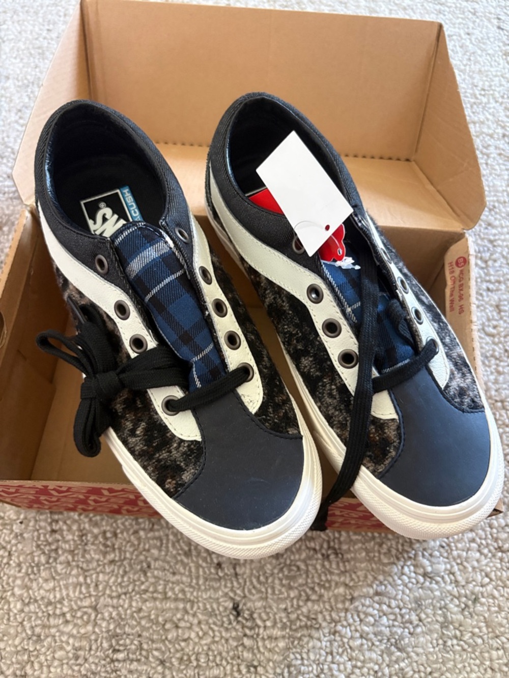 Vans Black & Blue Plaid Low-Top Sneakers
